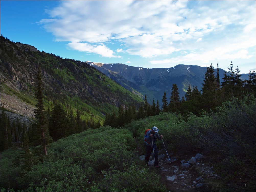 Matt Payne hiking up Missouri Gulch